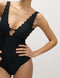 Neoprene Scallop Plunge Swimsuit